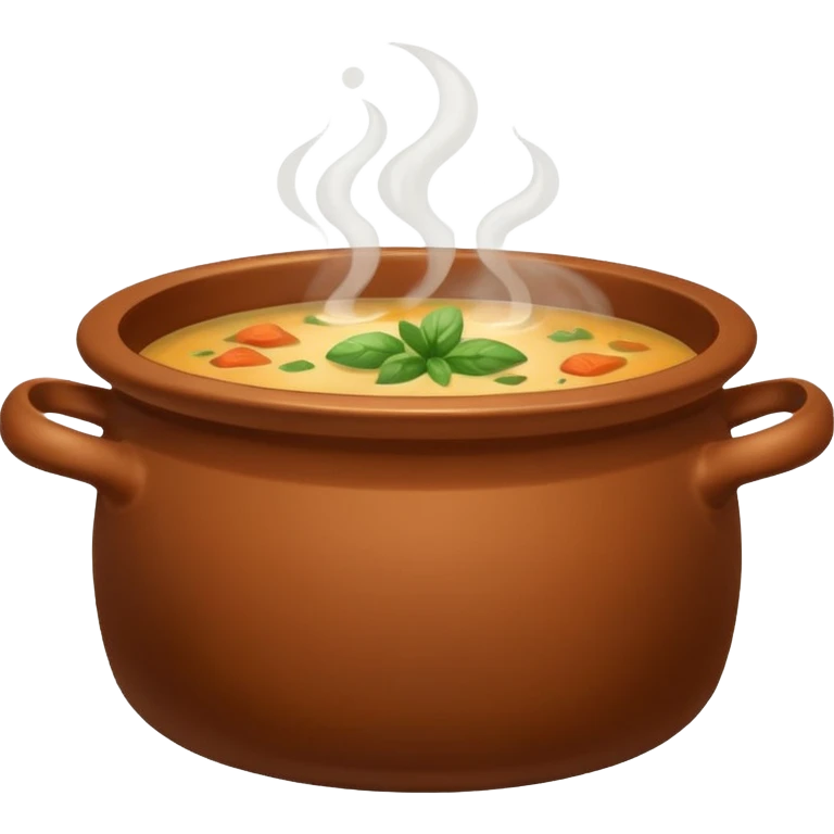 brown pot with soup emoji