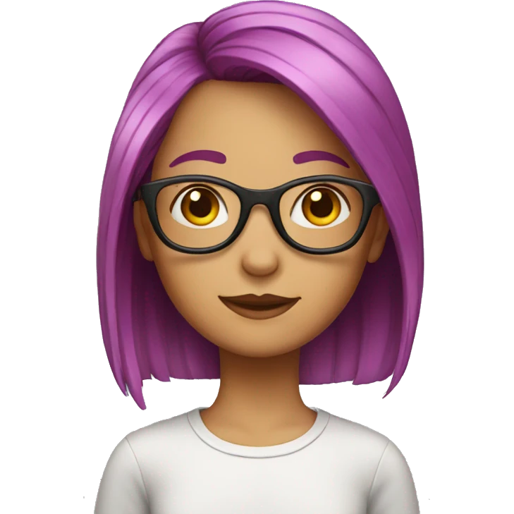 Girl with colour hair with glasses emoji