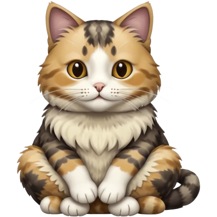 cat with écaille de tortue grey White and beige emoji