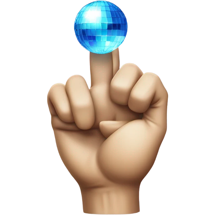 Middle finger with disco ball emoji