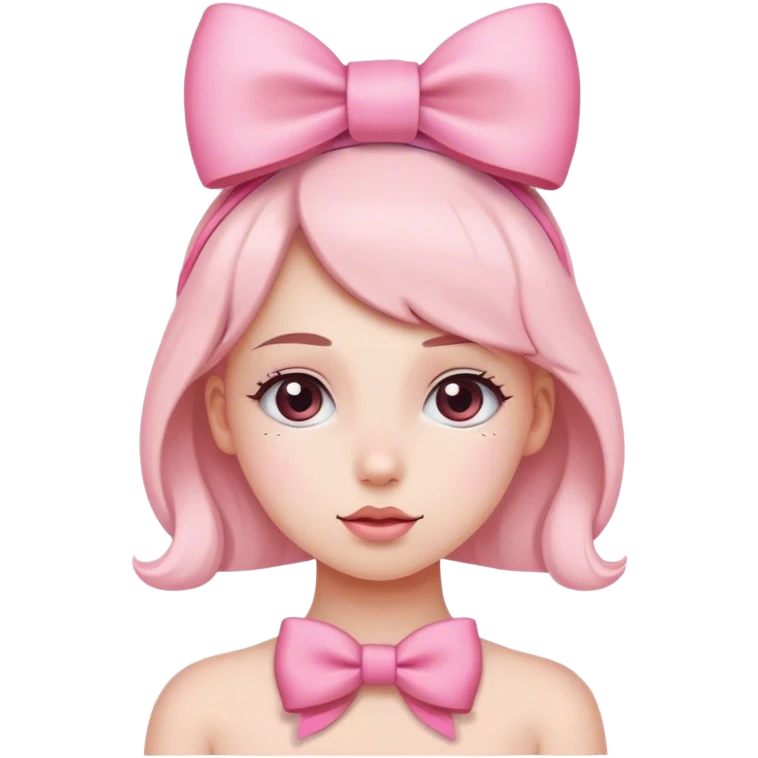 Girl with a pink bow on her head emoji