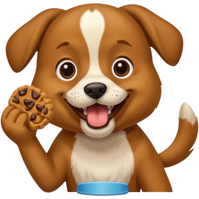 dog biting dog treat emoji