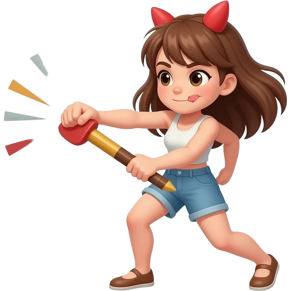 Naked girl fighting emoji