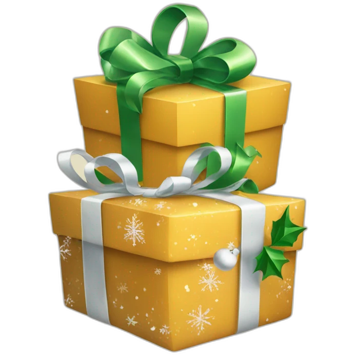 christmas presents with decoration emoji