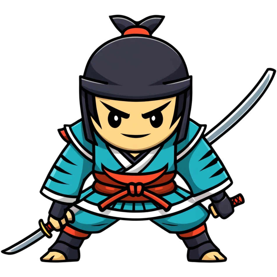 cheerful samurai warrior emoji