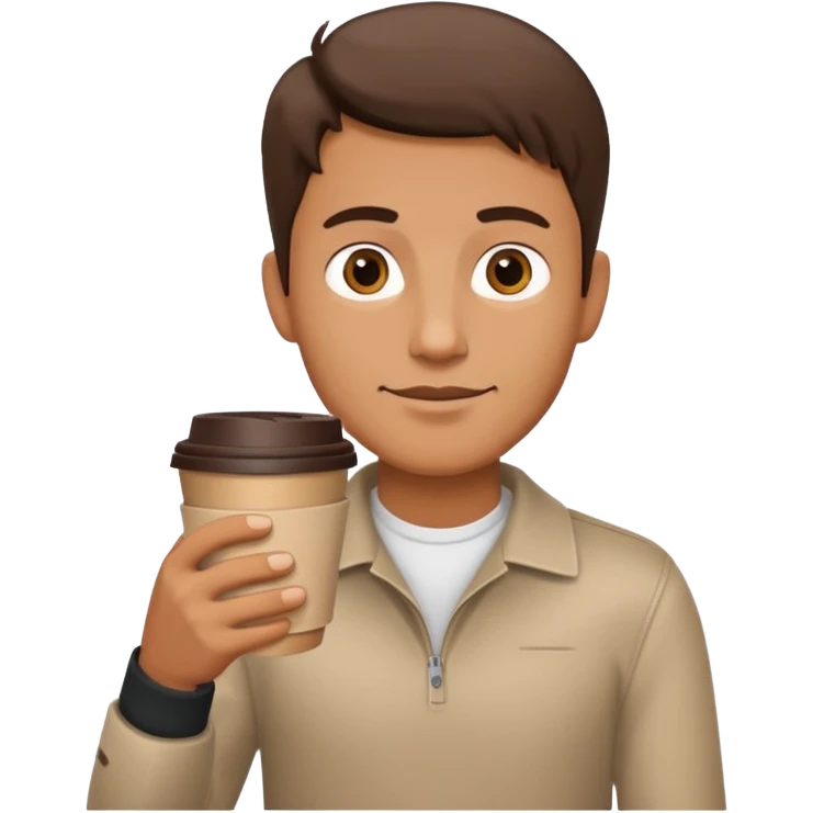 man, hold a take away cup of coffee emoji