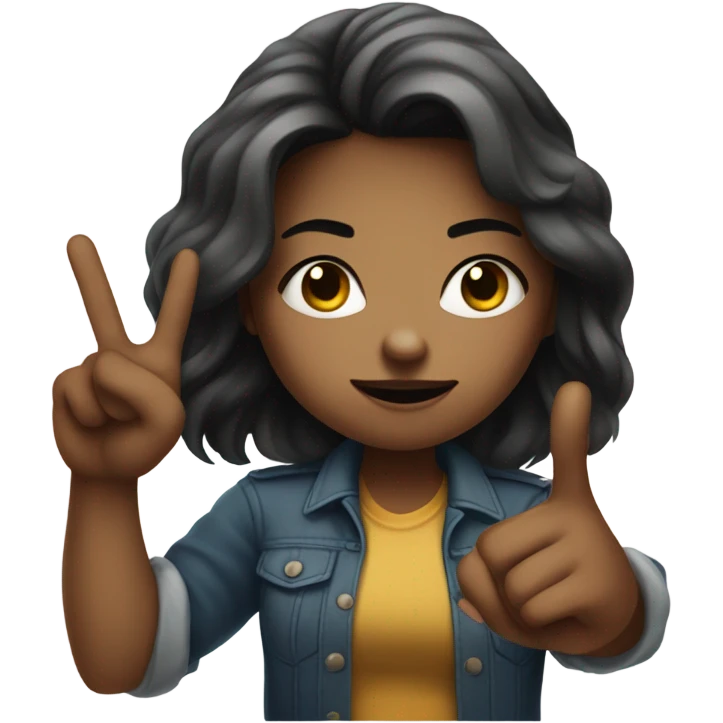 A girl flipping someone off with her middle finger emoji