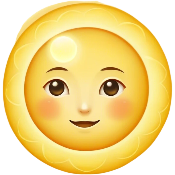 a really bright  big sun and a small moon who shines because of it. the sun is bigger and the moon bright too emoji