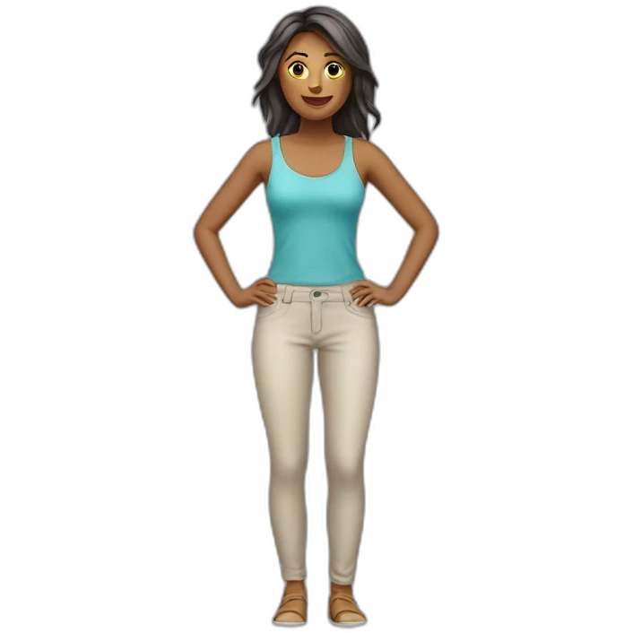 Femme avec un pantalon moulant emoji