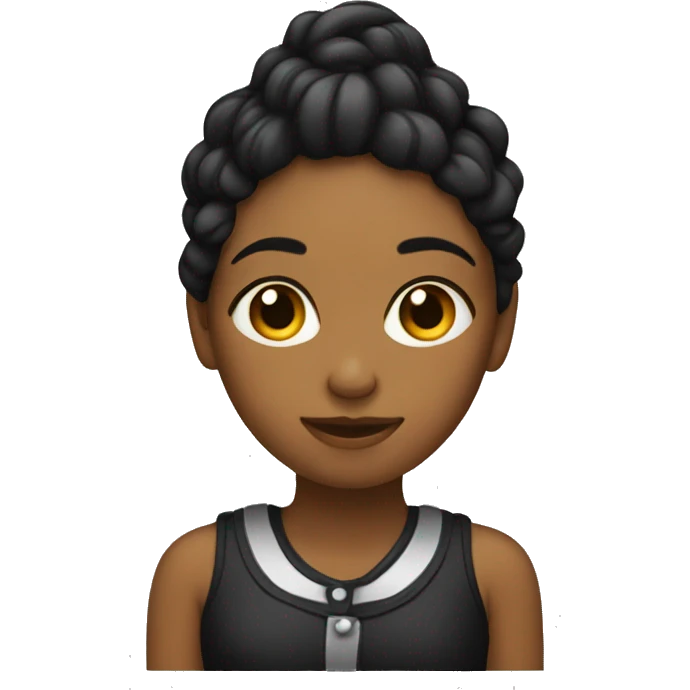Chica con fleco color negro  emoji