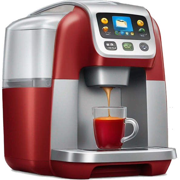 Realistic candy apple red keurig coffee machine emoji