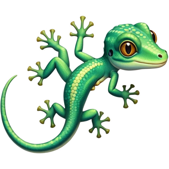 cinematic-cute-realistic gecko-portrait-emoji,-head-tilted-playfully-and-inquisitively,-featuring-a-small,-charming-body-with-smooth,-vividly-patterned-scales,-bright,-sparkling-eyes-and-delicate,-sticky-toe-pads,-simplified-yet-irresistibly-adorable emoji
