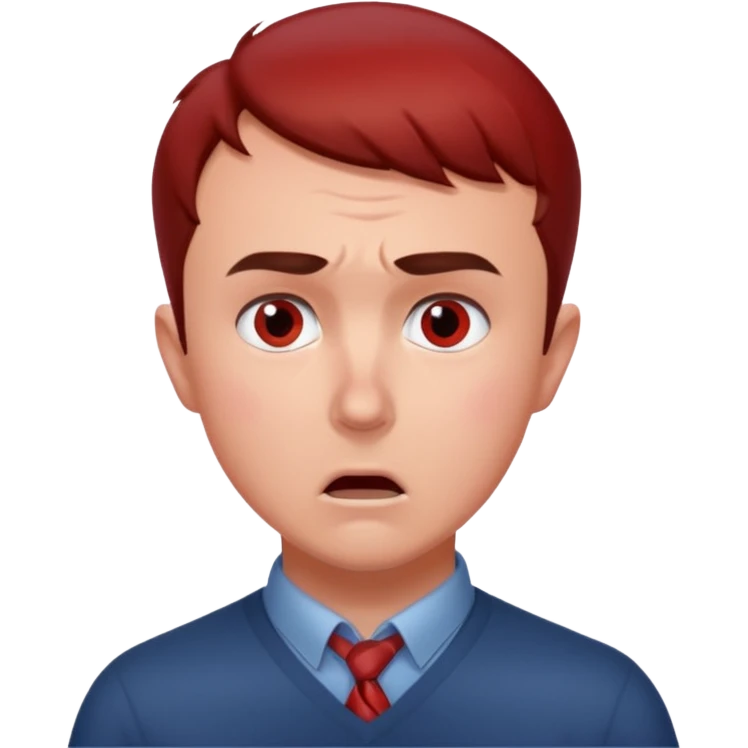 Charlie kirk with red speck on neck and scared expression on face emoji