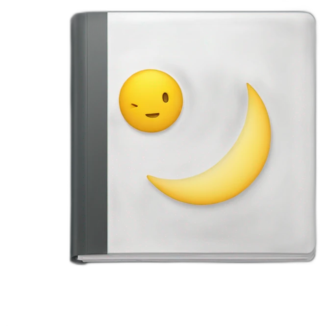 Binder with moon on cover  emoji