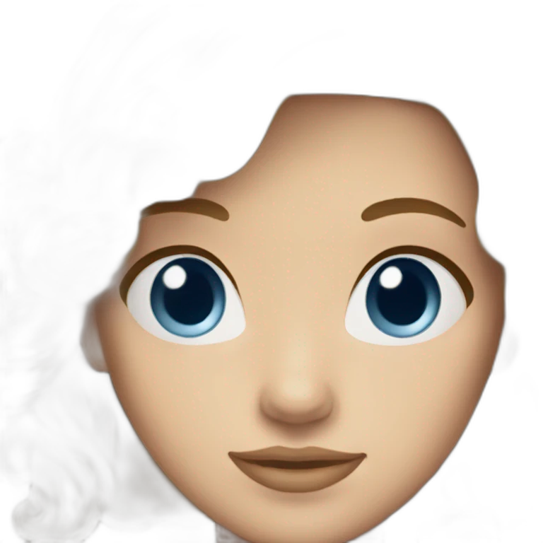 beautiful woman light brown hair, blue eyes emoji