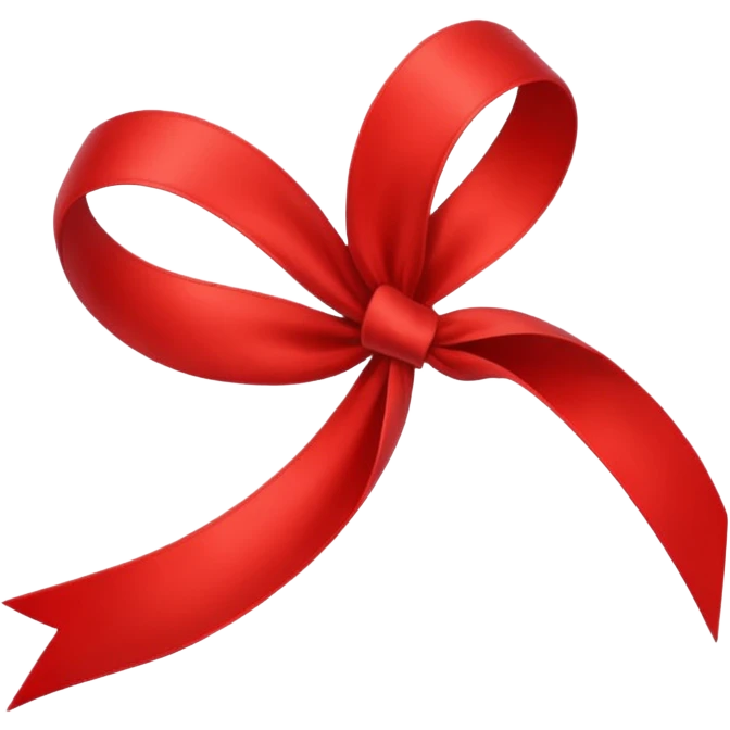 single of red ribbon emoji