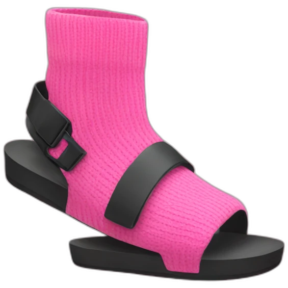 Black sandals with pink socks emoji