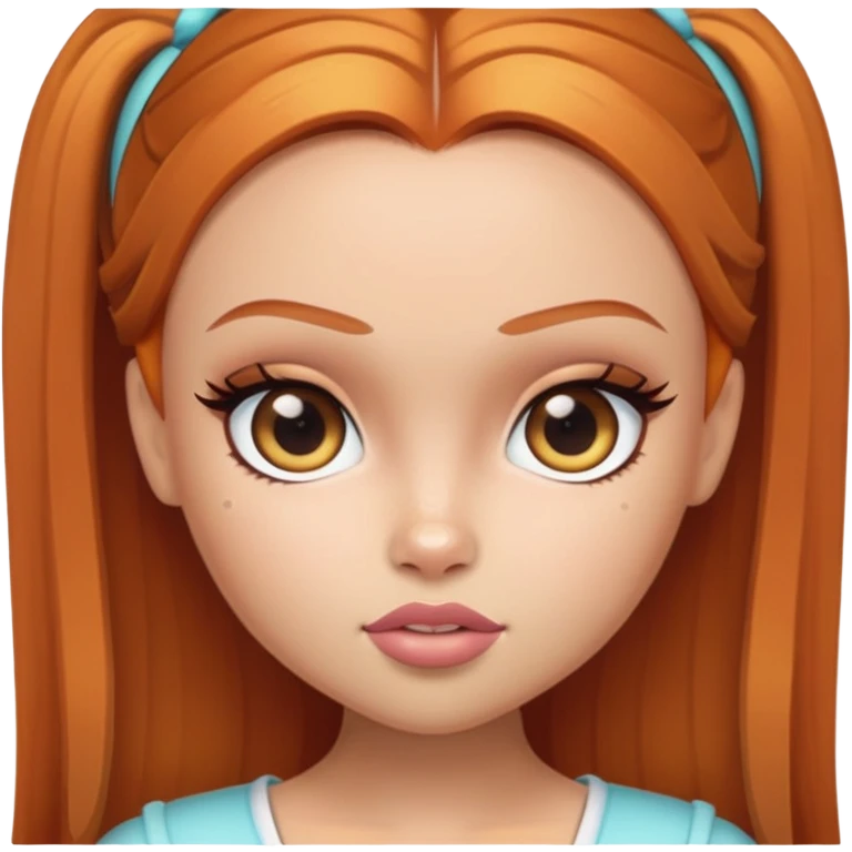 pretty bratz baddie, ginger, hazel color eyes, light skin, straight hair emoji
