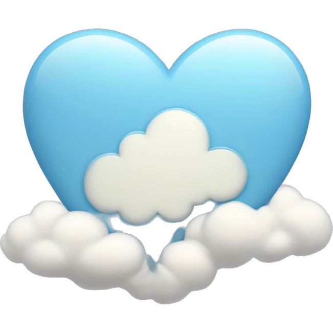 light blue heart + cloud + city emoji