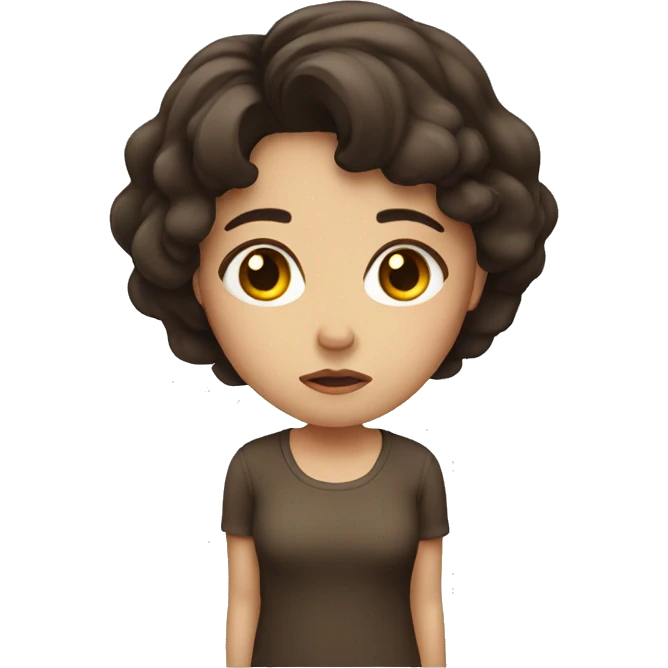 Sad brunette girl emoji