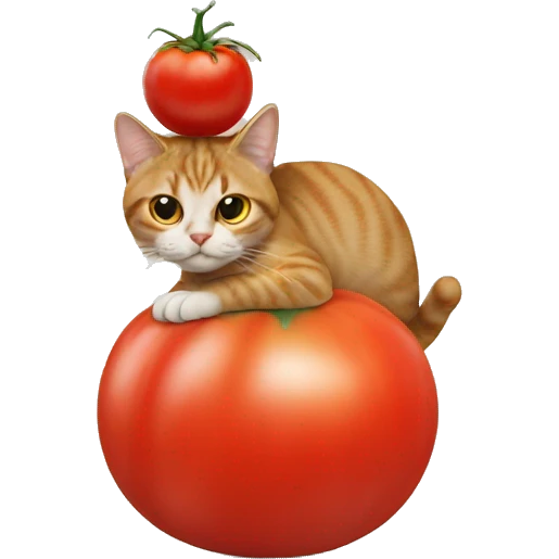 cat with tomato on head emoji