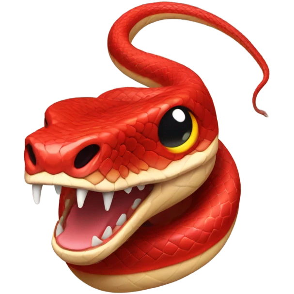 Red snake taking a shot emoji