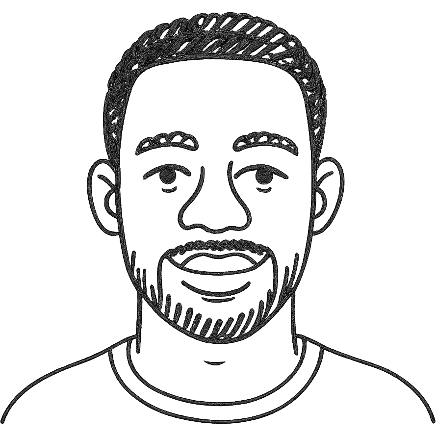 hand drawn outlined portrait of a black man emoji