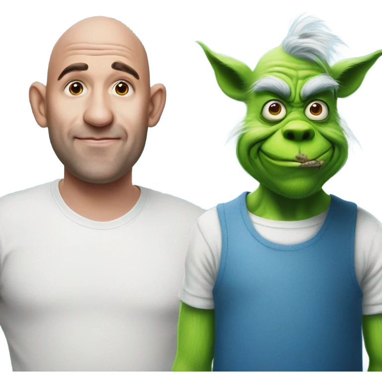 Pig man and blue grinch  emoji