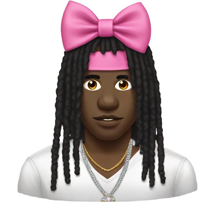 Chief keef wearing a pink bow emoji