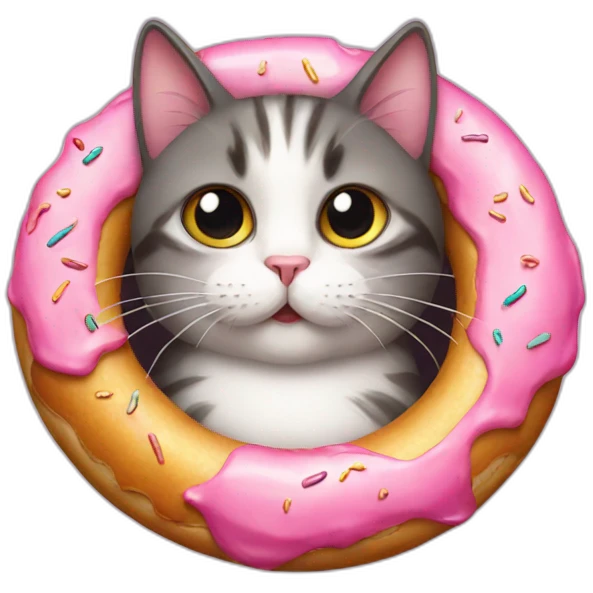 cat with Donut emoji
