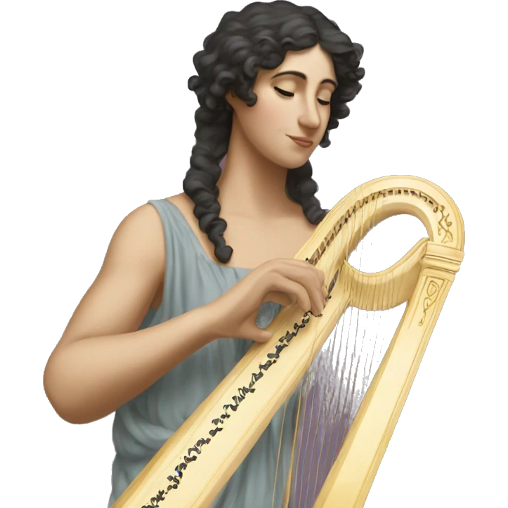 Sappho a harp in his hand emoji