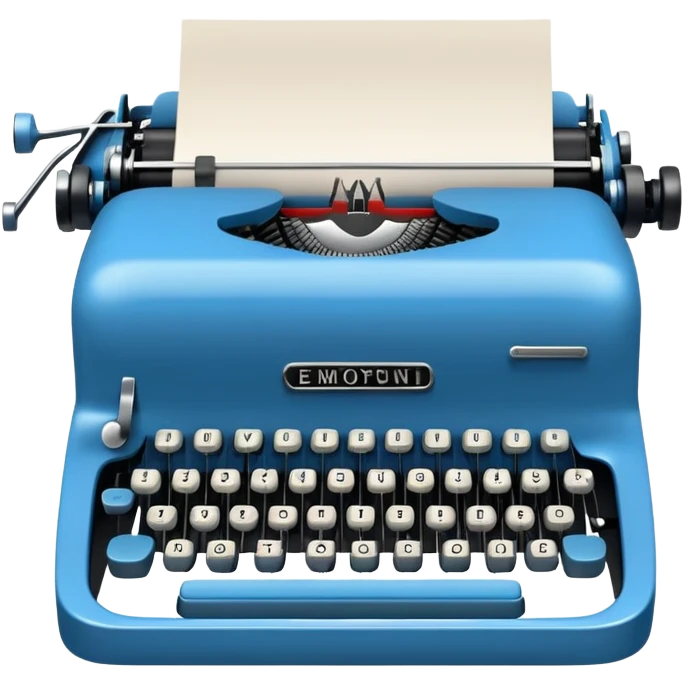 blue typewriter emoji