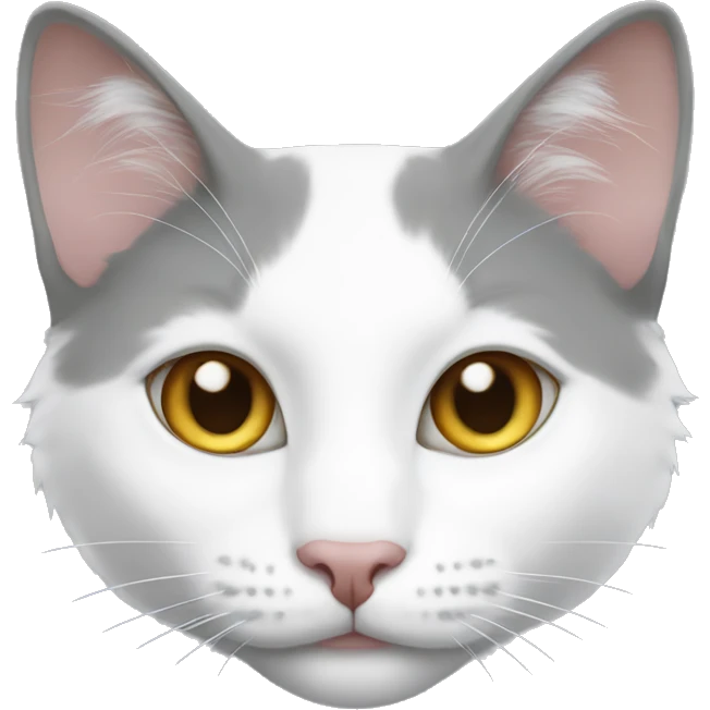 grey and white turkish van cat emoji