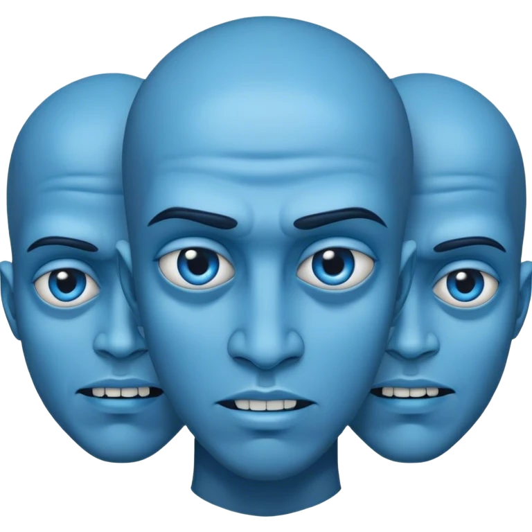 Blue guy with 4 heads  emoji
