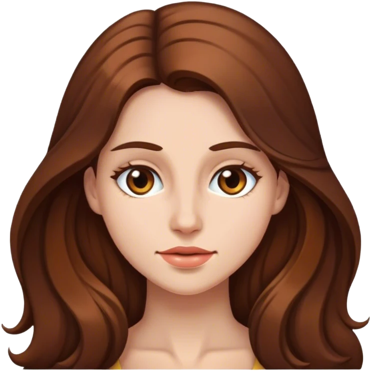 Mujer con cabello largo y castaño emoji