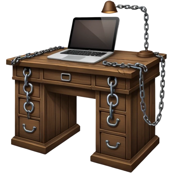 Chained desk emoji
