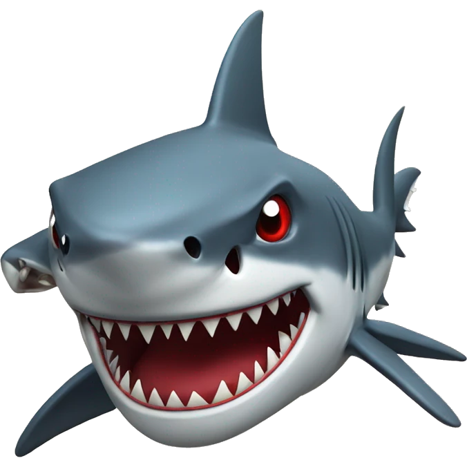 Red brutal badass shark emoji
