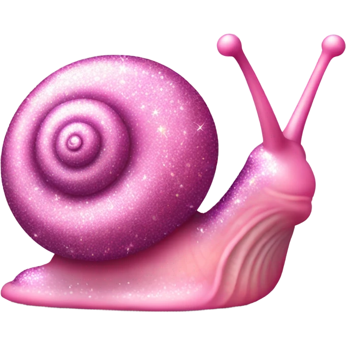 Pink glittery snail emoji