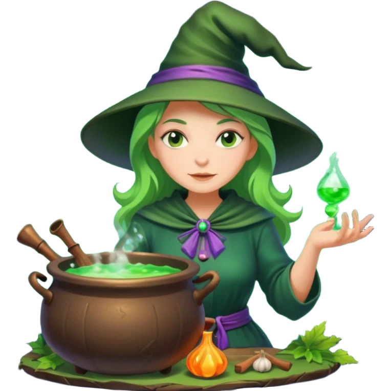 green witch cooking potion emoji