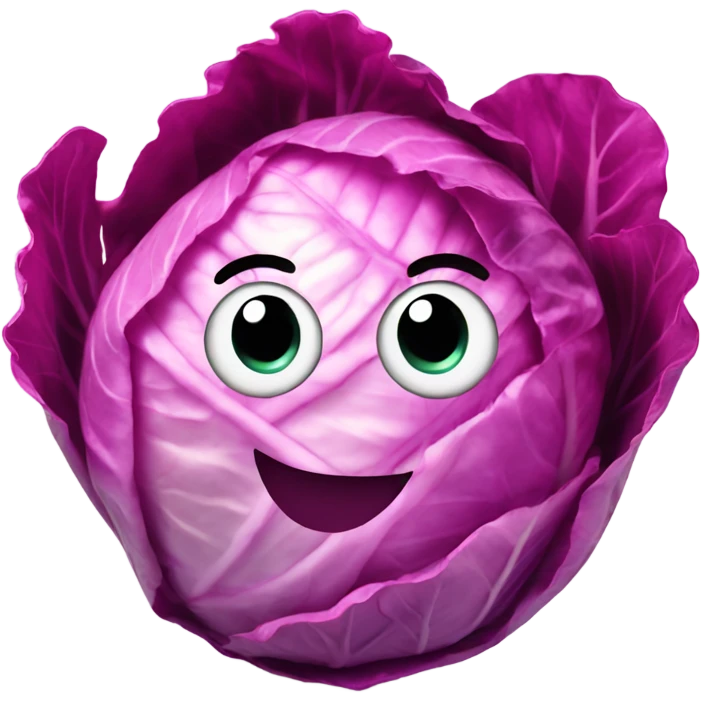 pink cabbage smiling emoji