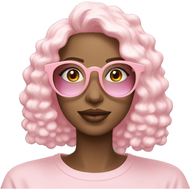 pastel pink glasses for women emoji