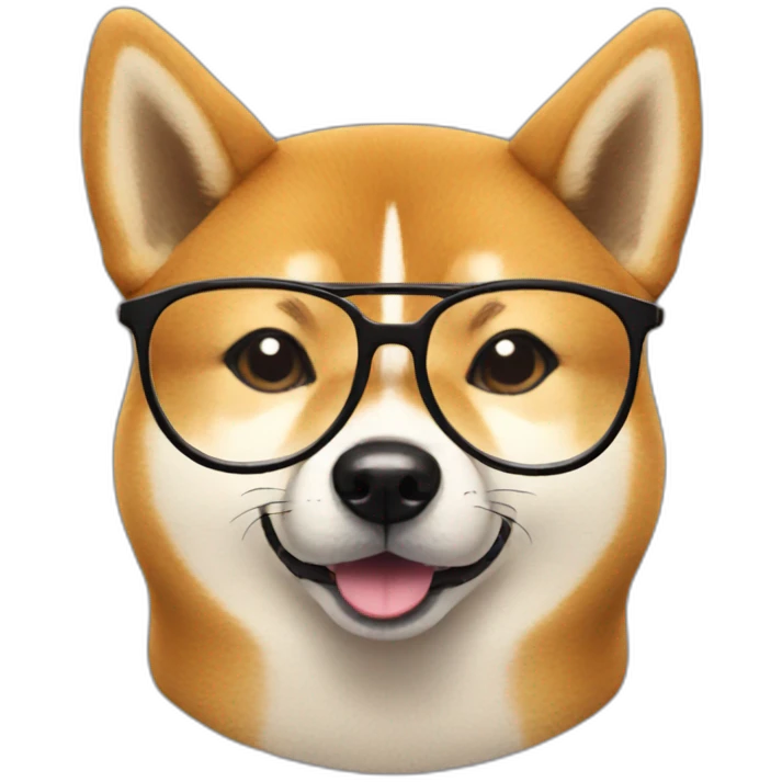 Shiba inu with glasses emoji