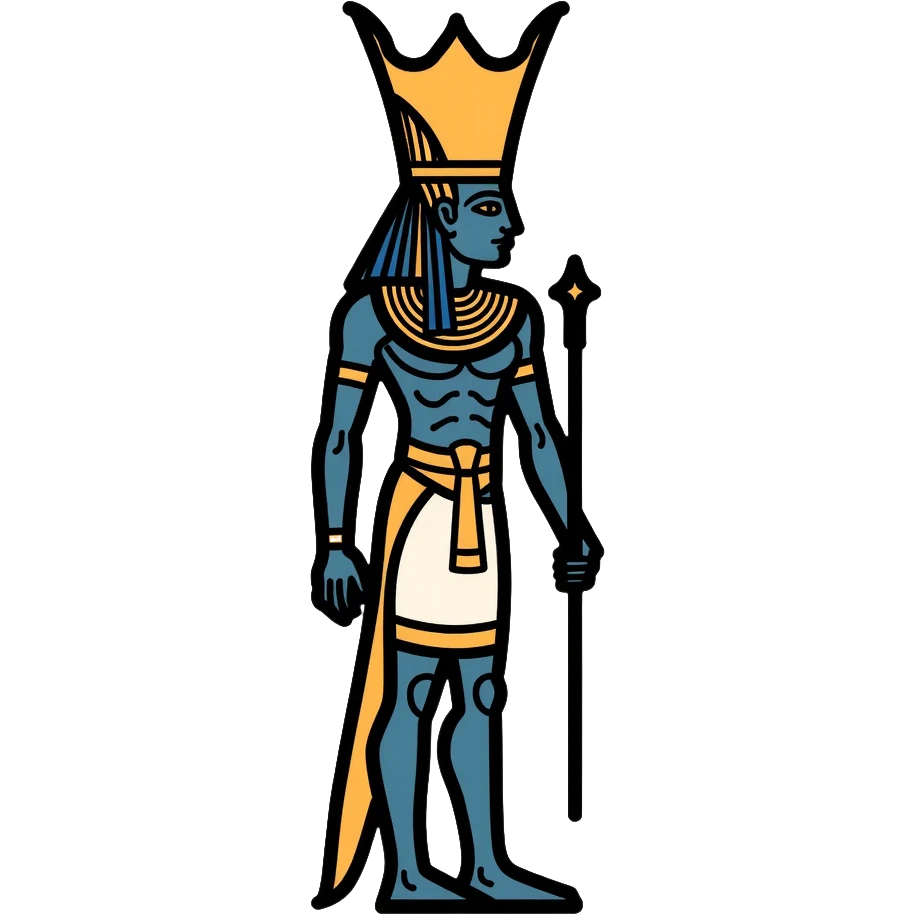 Osiris Egyptian god of afterlife symbol with Atef crown emoji