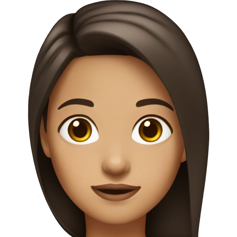 woman tan skin long dark brown hair, dark brown eyes emoji