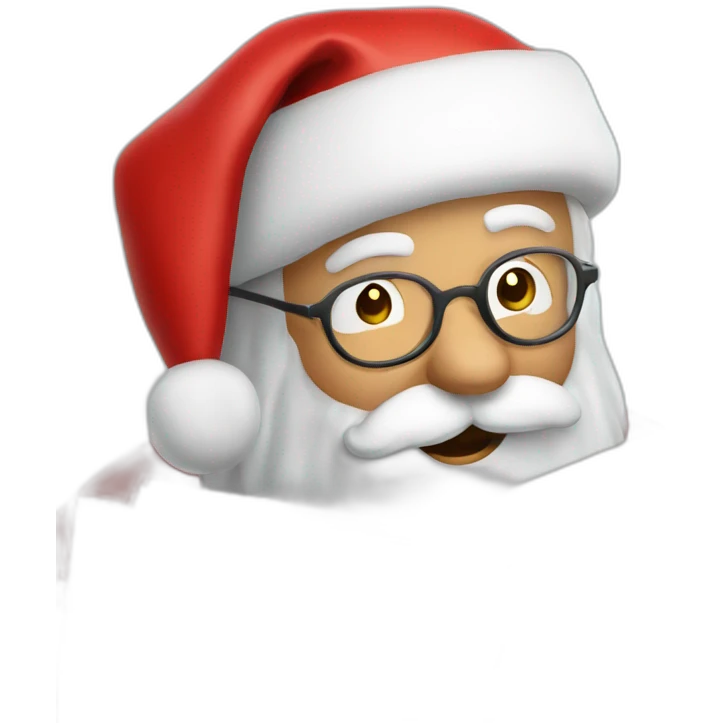 Santa Claus leyendo una carta con asombro emoji