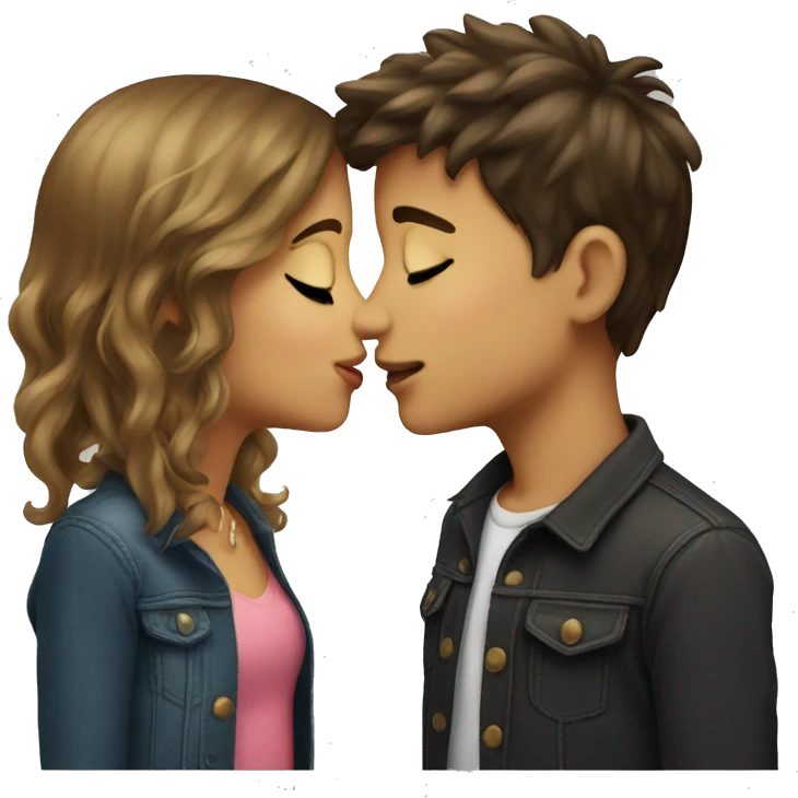 Boy girl kiss emoji