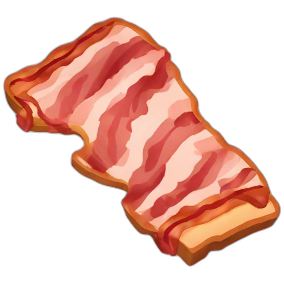 two pieces of bacon flat high resolution emoji