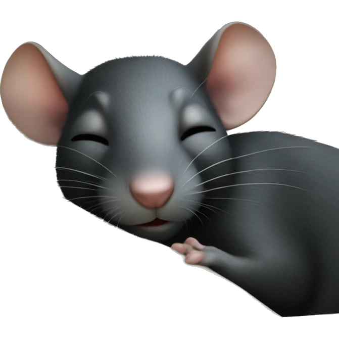 sleeping dizzy black rat emoji