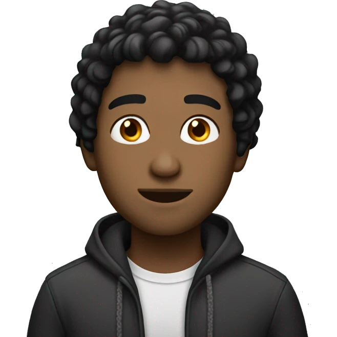 black haired guy with an edgar emoji