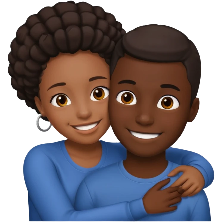 Fille noir embrassement un garçon noirs emoji